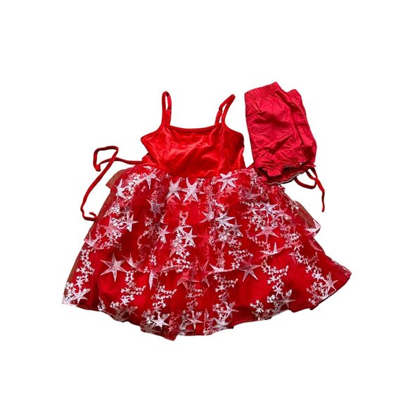Oh Shana! Red Starry Tulle Dress With Bloomers 7/8 2 of 2 - Picture 1 of 11